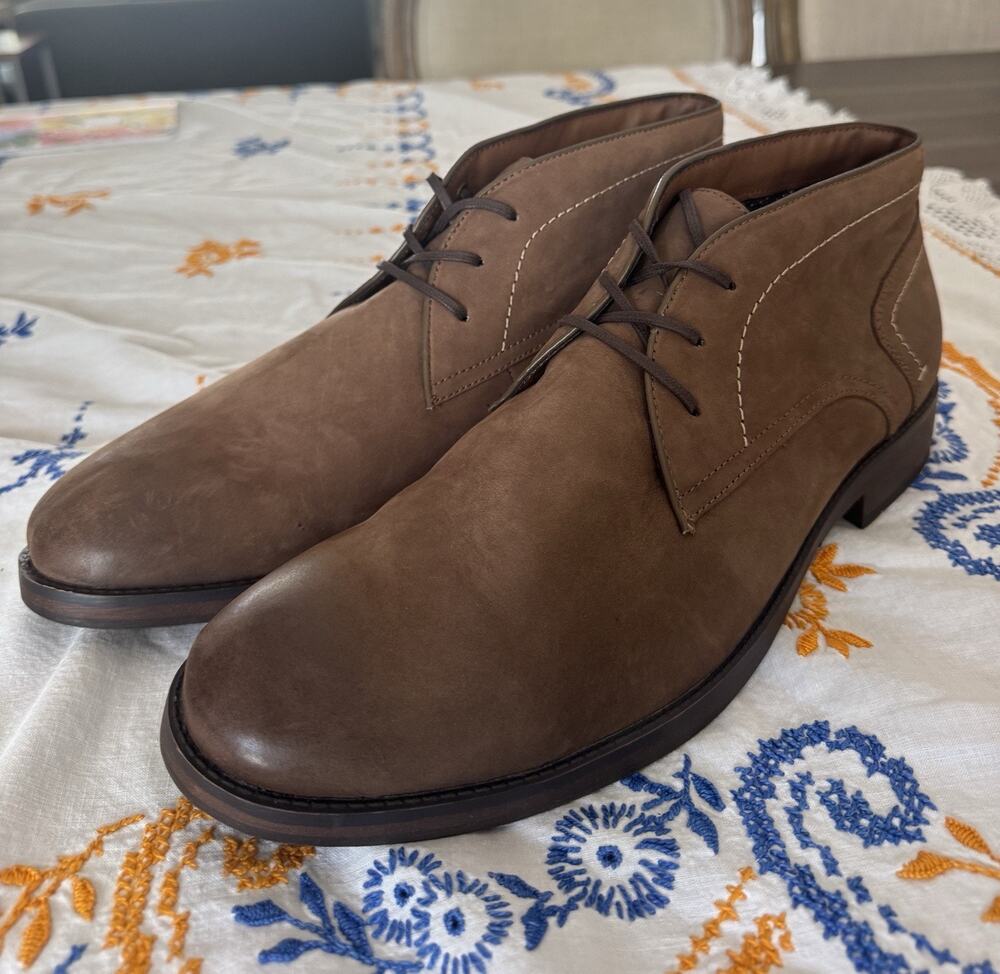 Stitch Fix Fairlane Mens Leather Chukka Ankle Boots Shoes Cognac 11.5